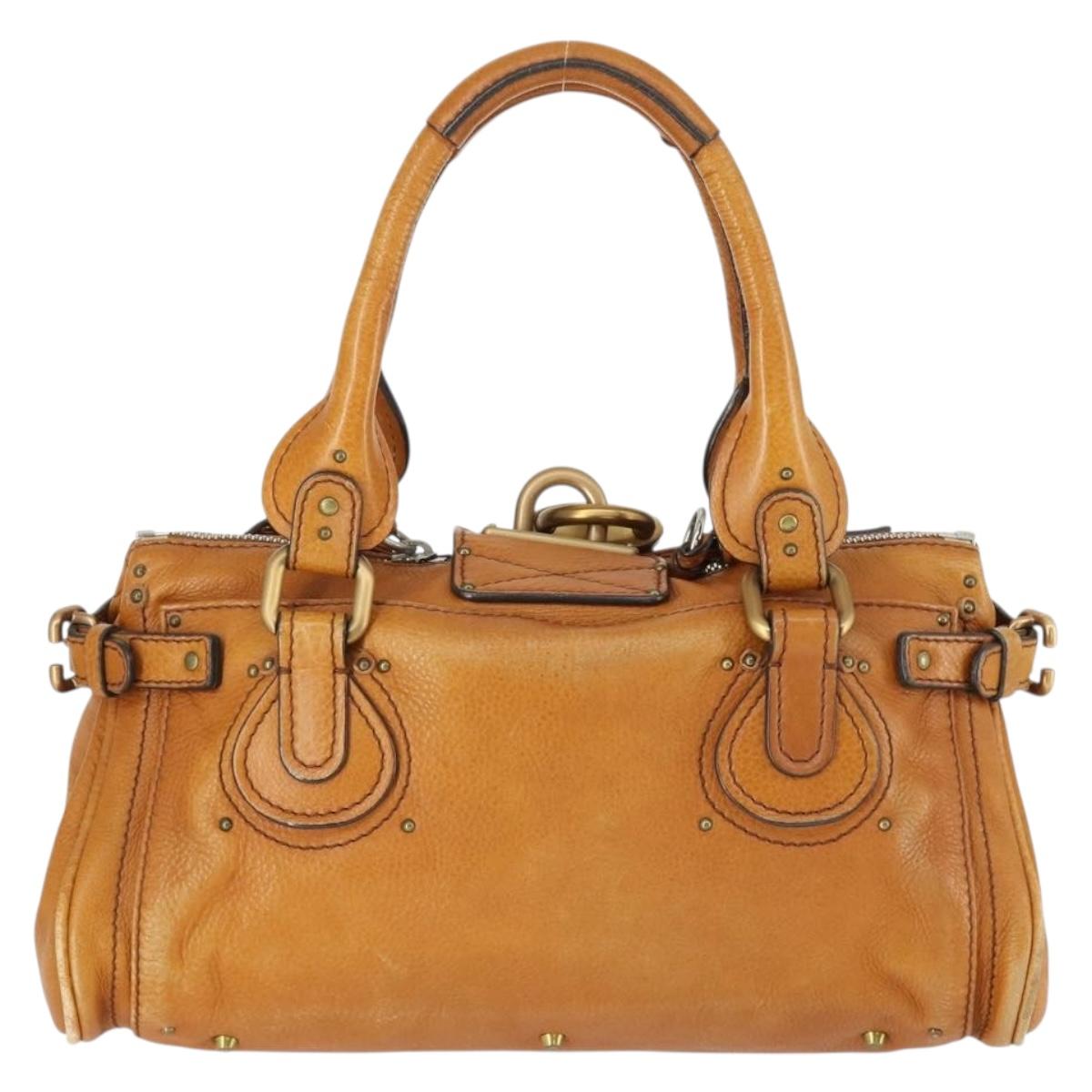 Chloe Paddington Hand Bag Leather Brown Gold Auth am10564V