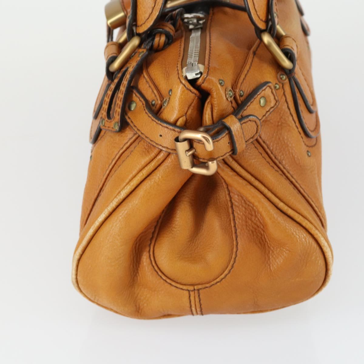 Chloe Paddington Hand Bag Leather Brown Gold Auth am10564V