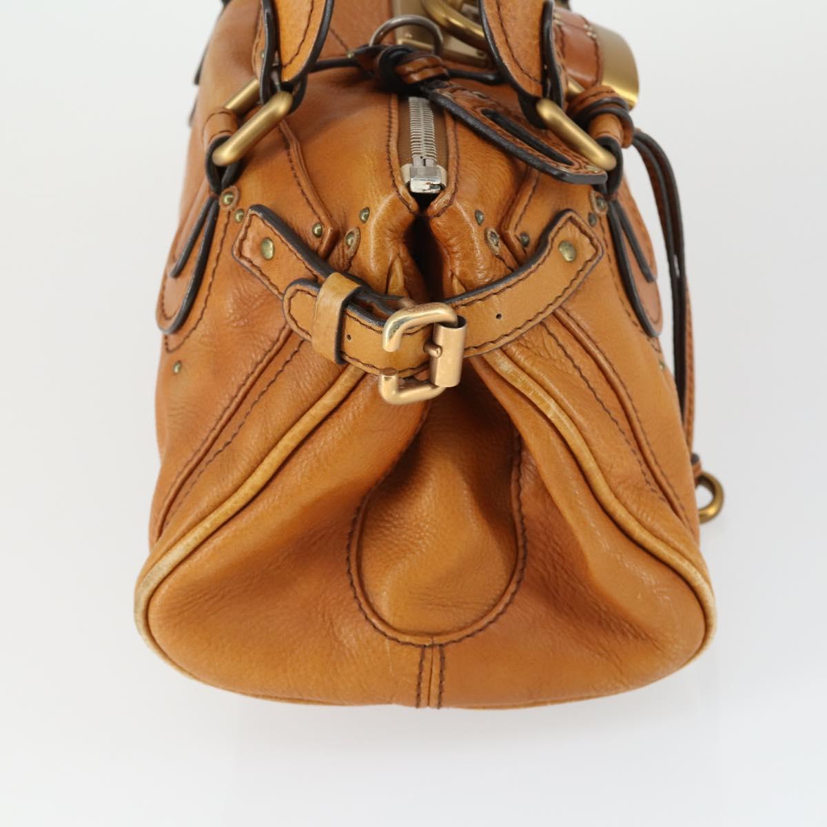 Chloe Paddington Hand Bag Leather Brown Gold Auth am10564V