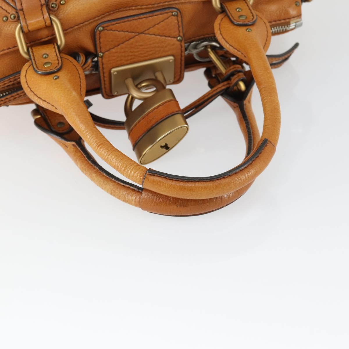 Chloe Paddington Hand Bag Leather Brown Gold Auth am10564V