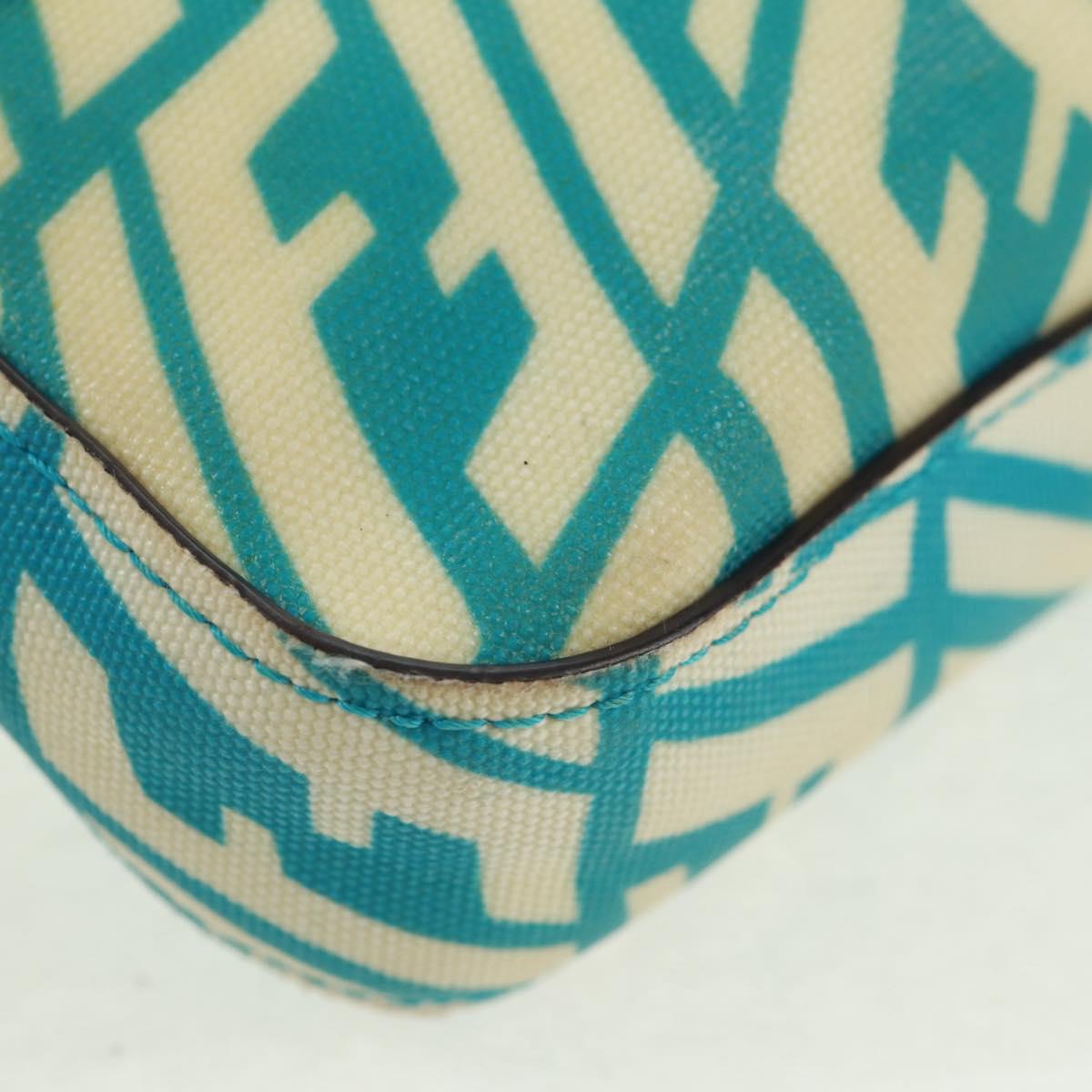 FENDI Zucca Canvas Mamma bucket Shoulder Bag Baby Blue Gold Auth am10568V
