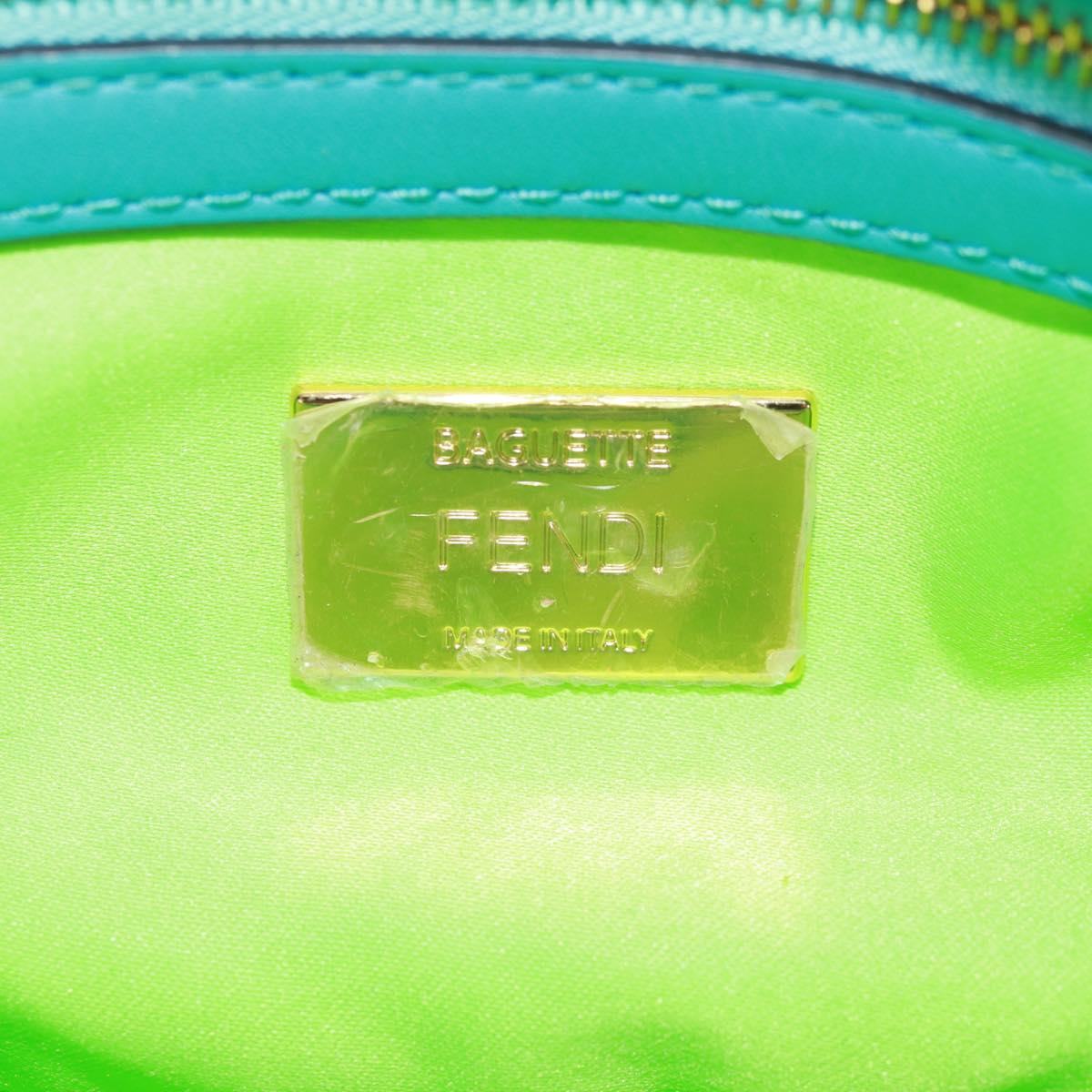 FENDI Zucca Canvas Mamma bucket Shoulder Bag Baby Blue Gold Auth am10568V