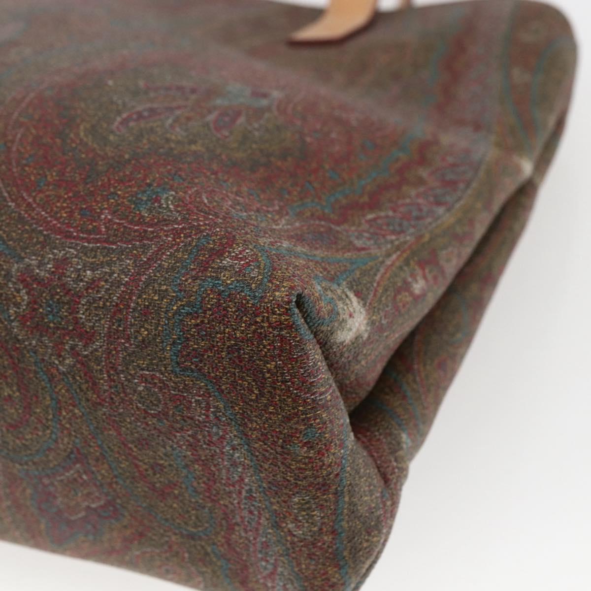 ETRO Paisley Tote Bag PVC Bordeaux Gold Auth am10570V