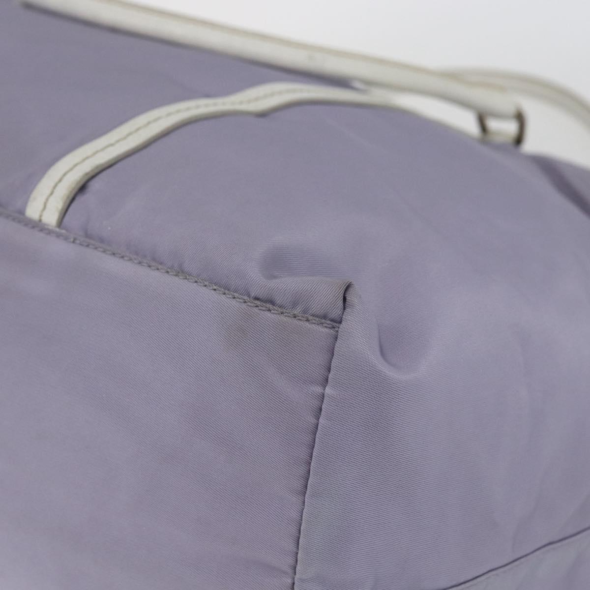 PRADA Backpack Nylon Leather Purple Silver Auth am10579