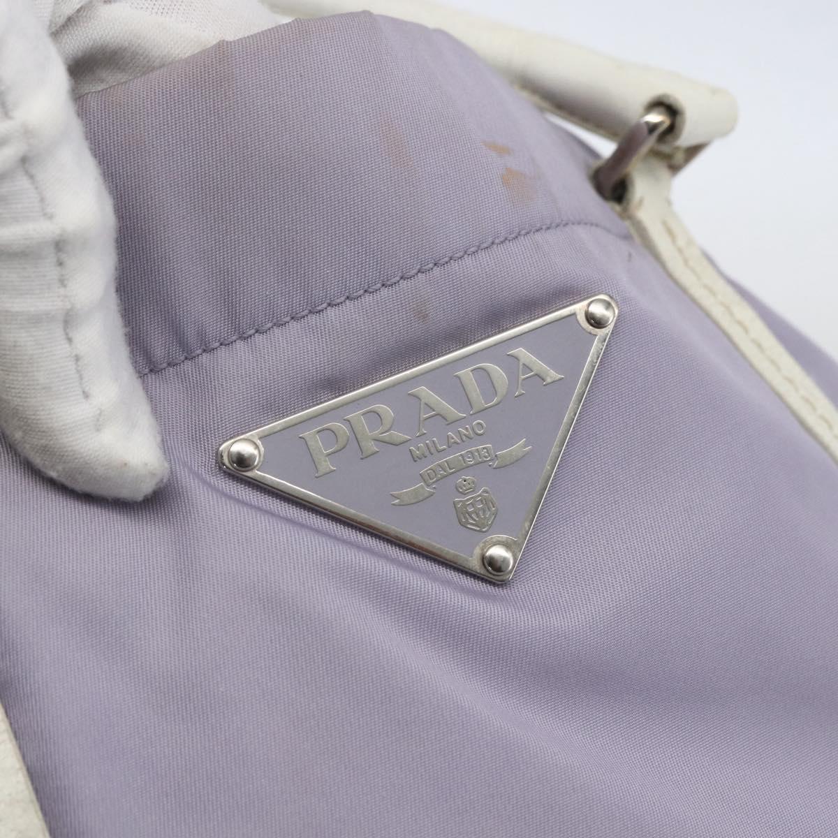 PRADA Backpack Nylon Leather Purple Silver Auth am10579
