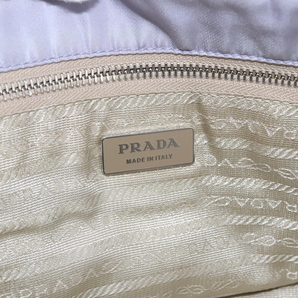 PRADA Backpack Nylon Leather Purple Silver Auth am10579