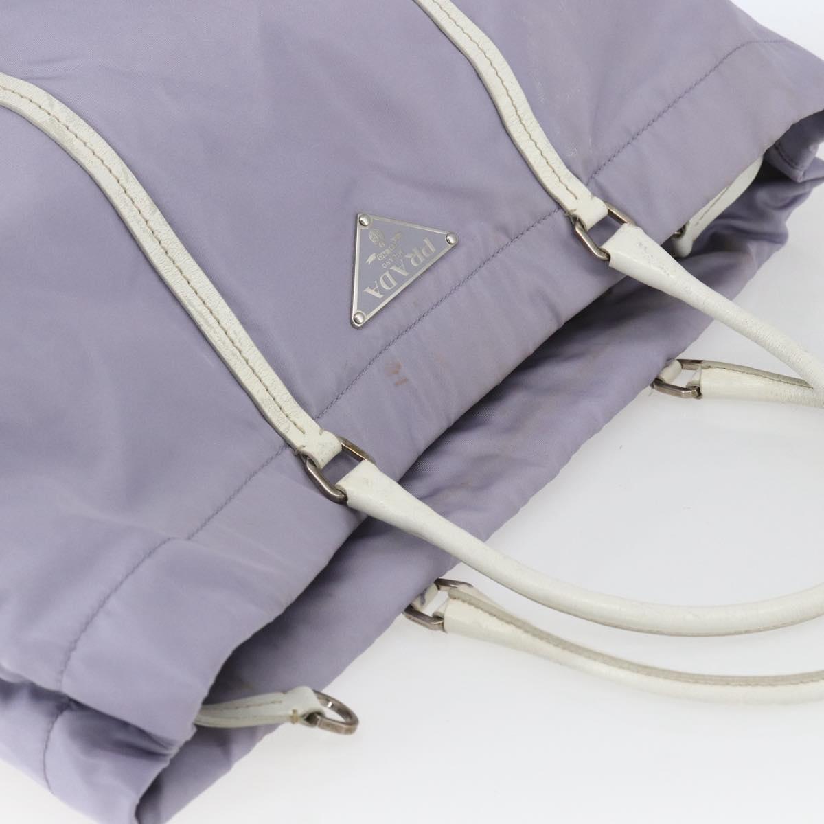 PRADA Backpack Nylon Leather Purple Silver Auth am10579