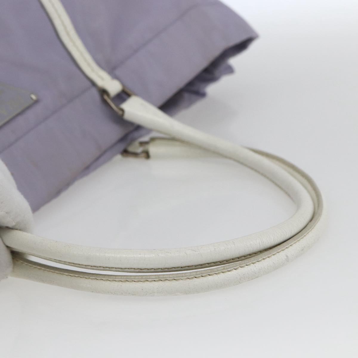 PRADA Backpack Nylon Leather Purple Silver Auth am10579