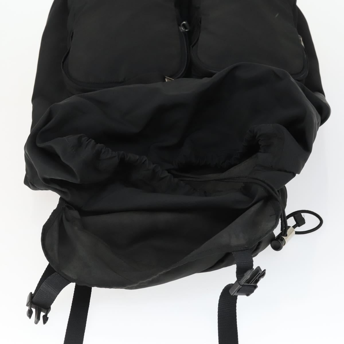 PRADA Backpack Nylon Black Silver Auth am10580
