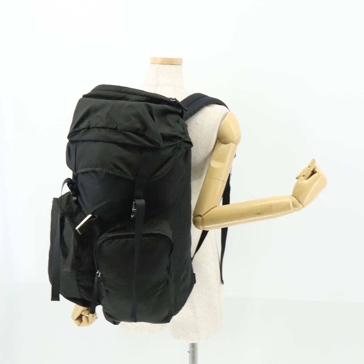 PRADA Backpack Nylon Black Silver Auth am10580