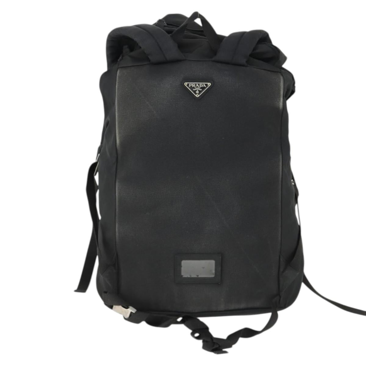PRADA Backpack Nylon Black Silver Auth am10580