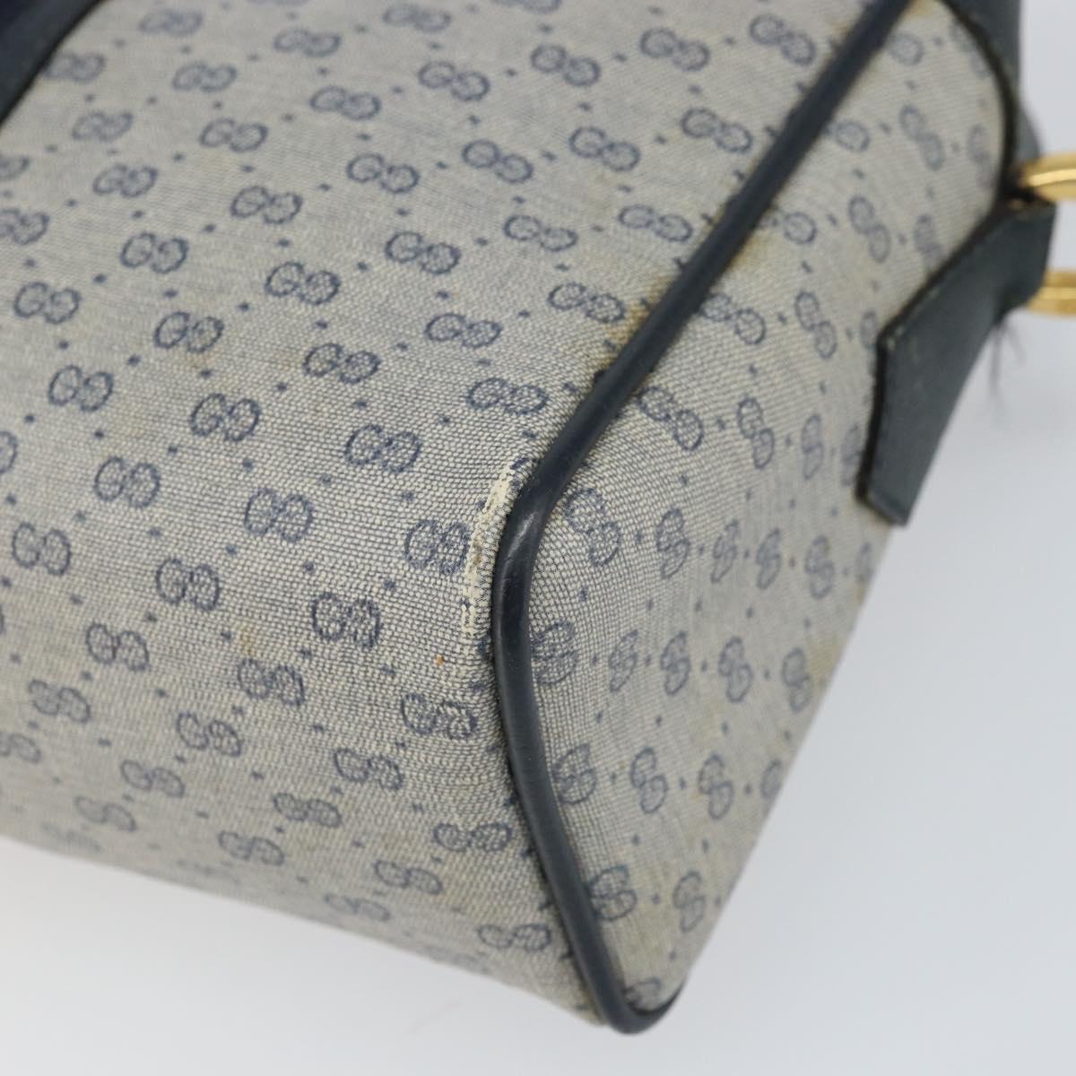 GUCCI Micro GG Supreme Sherry Line Bag PVC Navy Gold 001 56 0852 Auth am10608