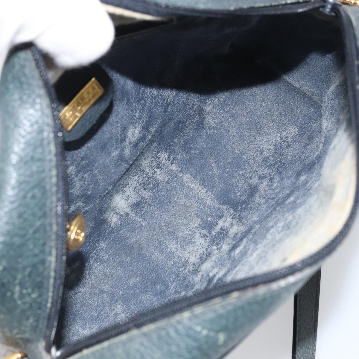 GUCCI Micro GG Supreme Sherry Line Bag PVC Navy Gold 001 56 0852 Auth am10608