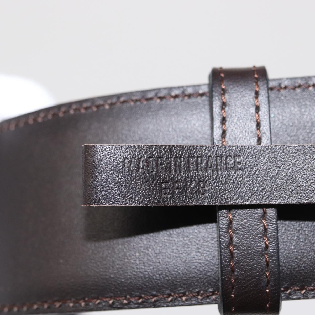 CARTIER Adjustable Belt Leather 32.3""-34.6"" Black Auth am10618V