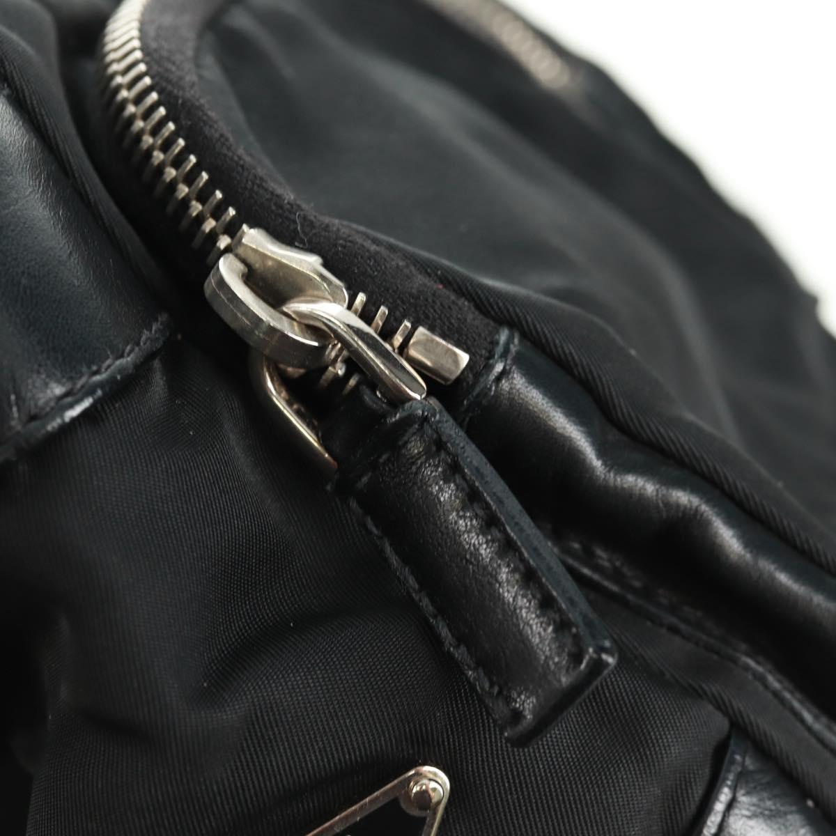 PRADA Shoulder Bag Nylon Leather Black Silver Auth am10628V