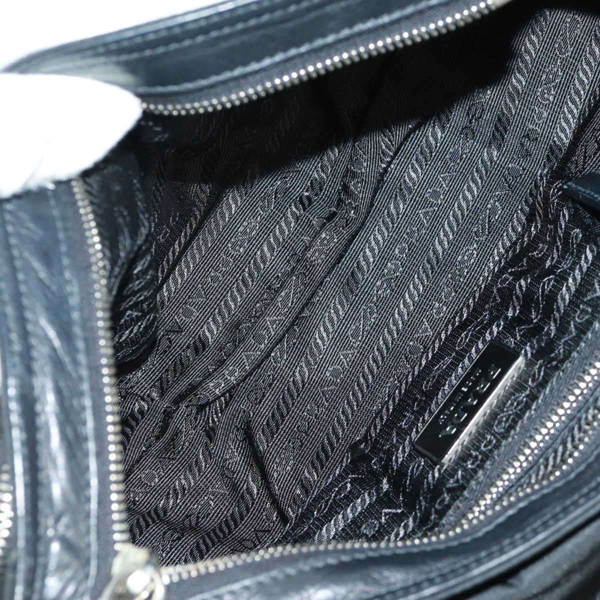 PRADA Shoulder Bag Nylon Leather Black Silver Auth am10628V