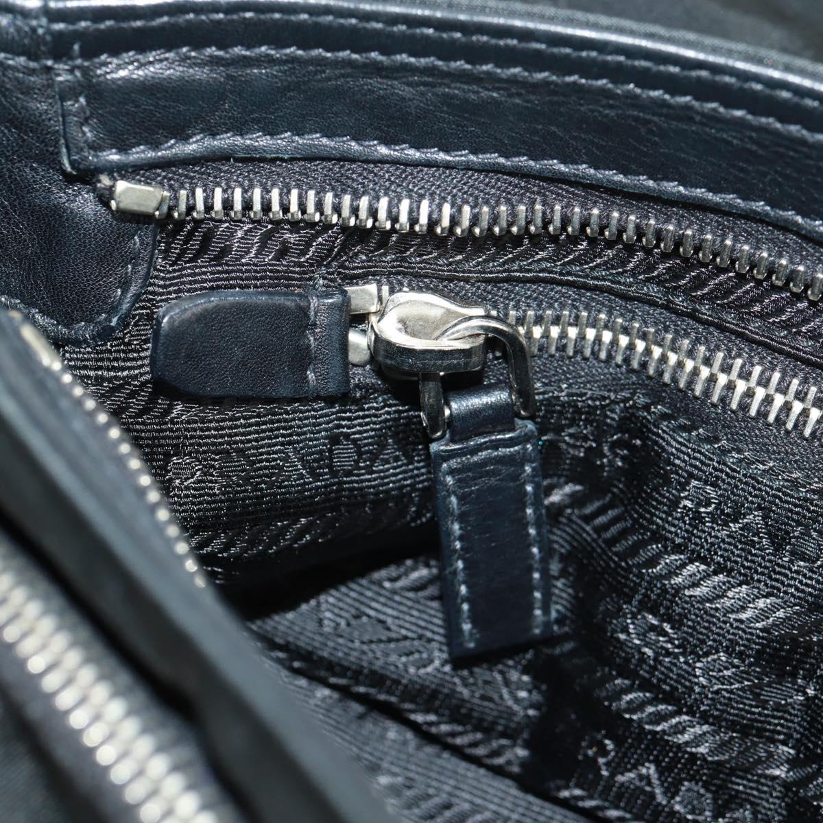 PRADA Shoulder Bag Nylon Leather Black Silver Auth am10628V