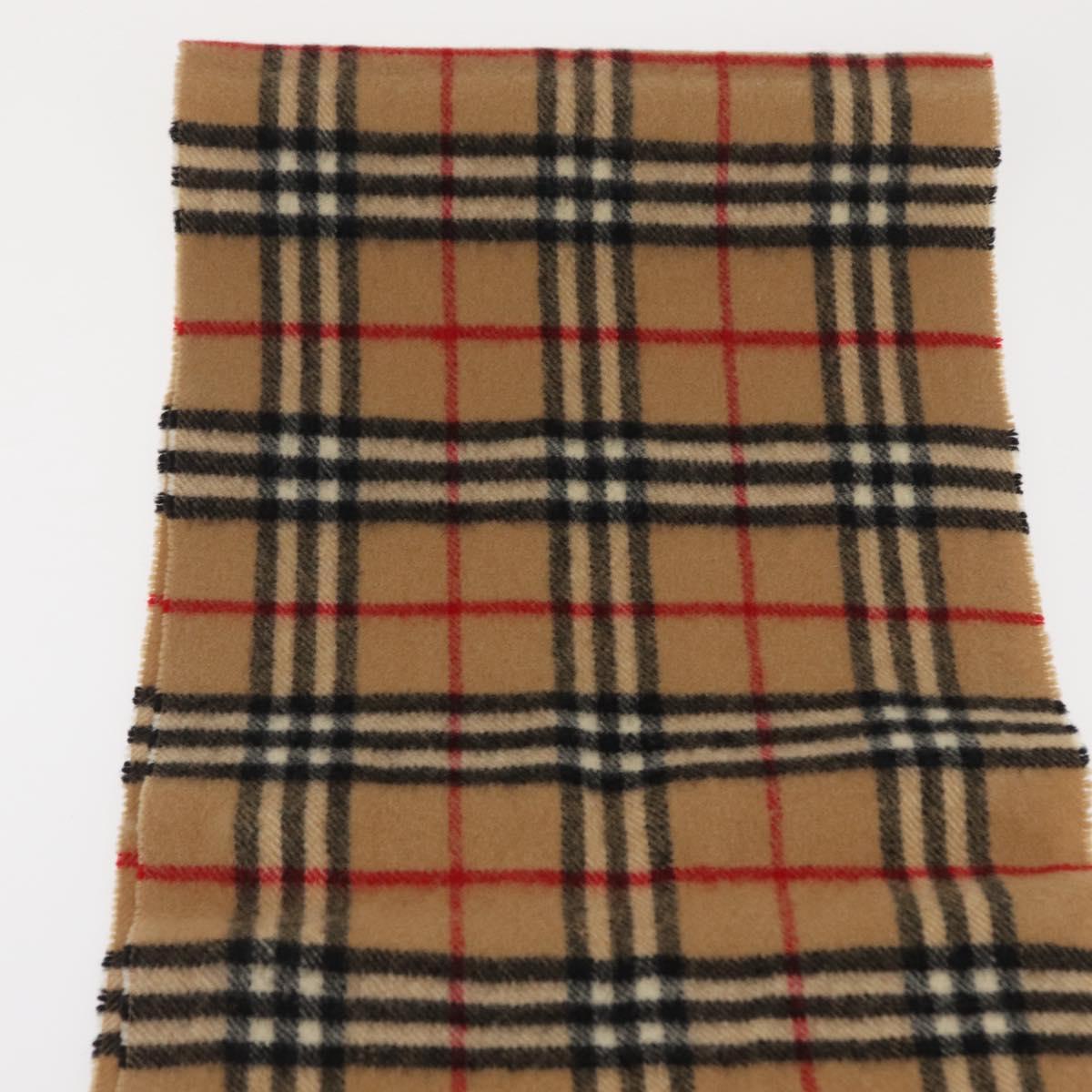 Burberrys Nova Check Scarf Wool Beige Auth am10638