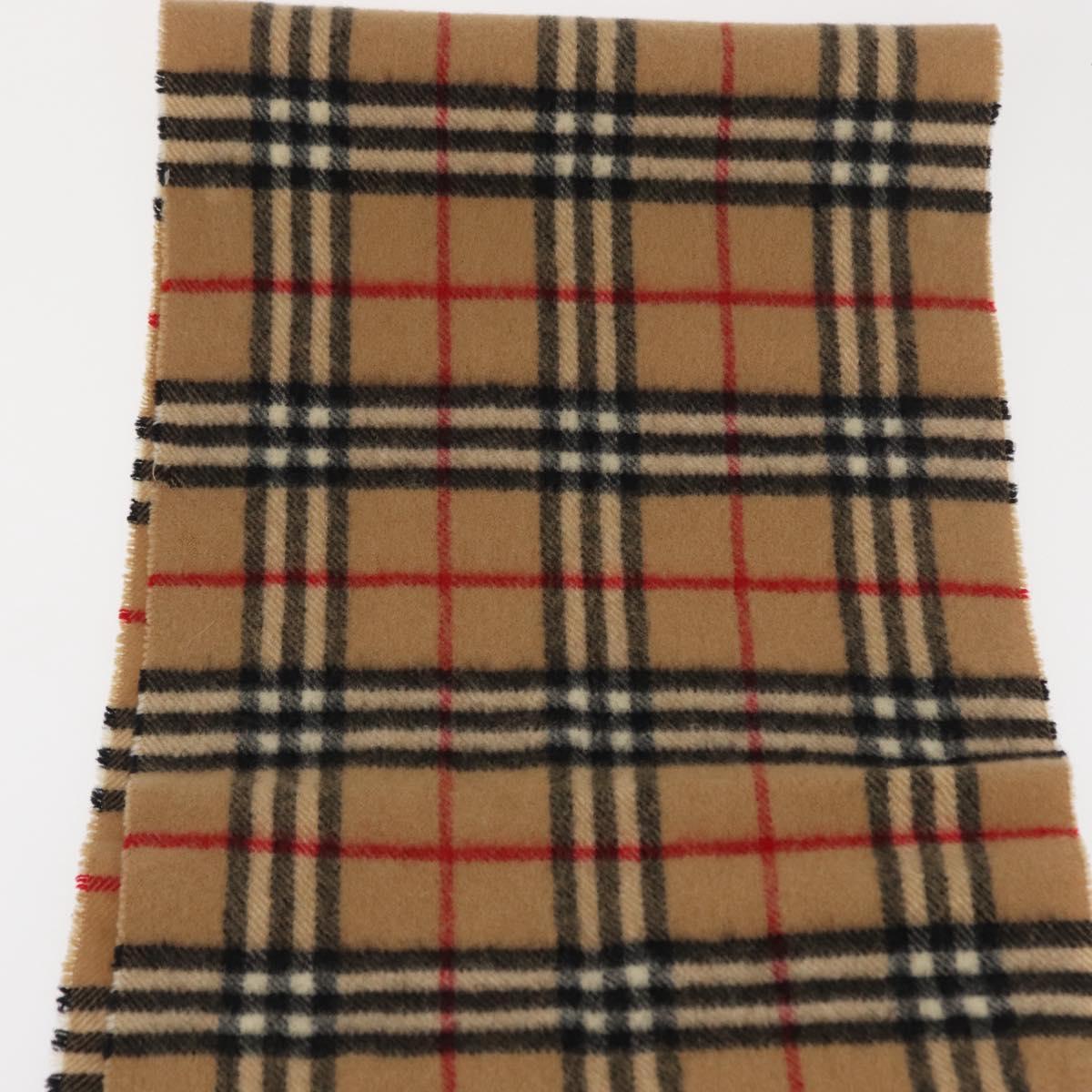 Burberrys Nova Check Scarf Wool Beige Auth am10638
