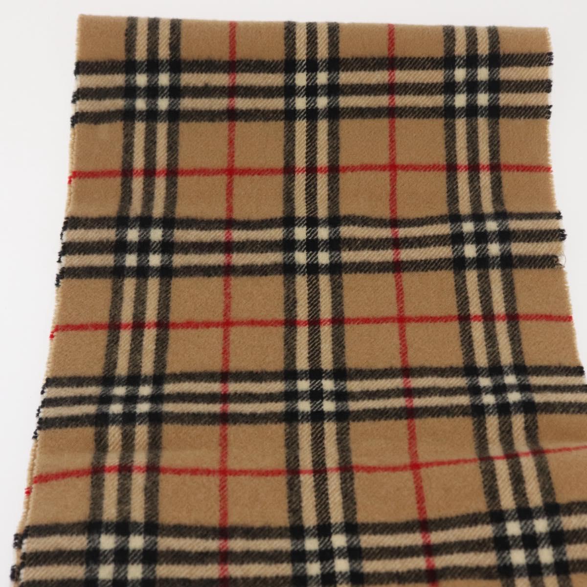 Burberrys Nova Check Scarf Wool Beige Auth am10638