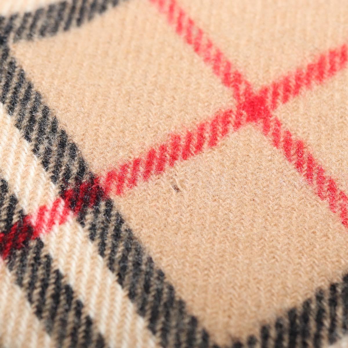 Burberrys Nova Check Scarf Wool Beige Auth am10638