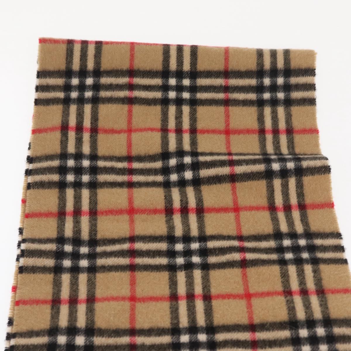 Burberrys Nova Check Scarf Wool Beige Auth am10640