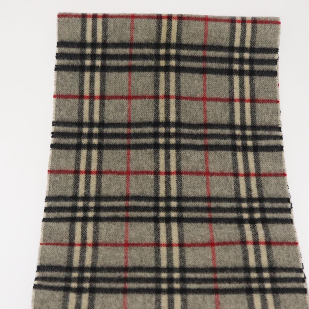 Burberrys Nova Check Scarf Wool Gray Auth am10645