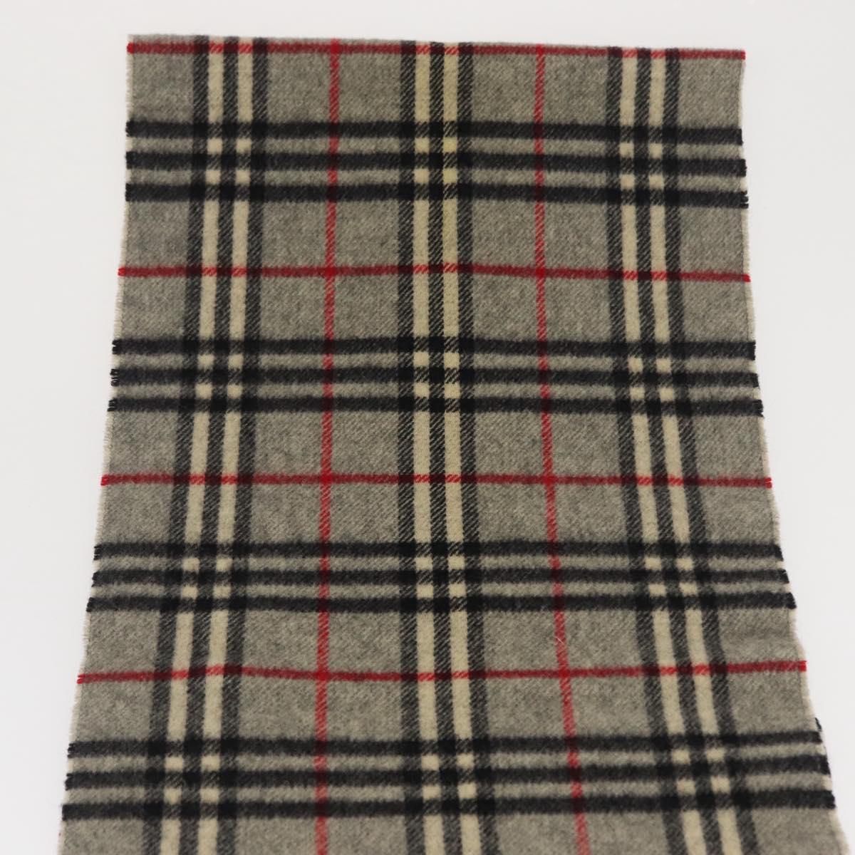 Burberrys Nova Check Scarf Wool Gray Auth am10645
