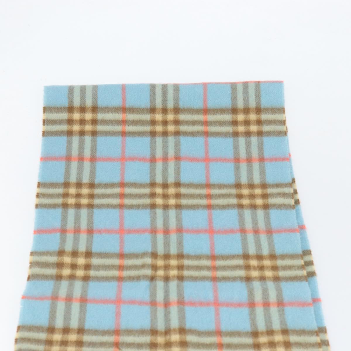 Burberrys Nova Check Scarf Cashmere Light Blue Auth am10659