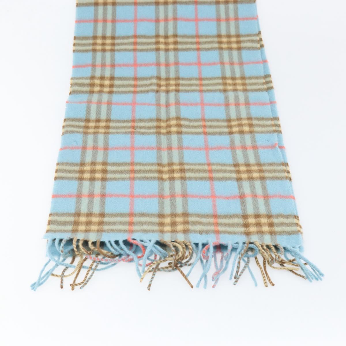 Burberrys Nova Check Scarf Cashmere Light Blue Auth am10659