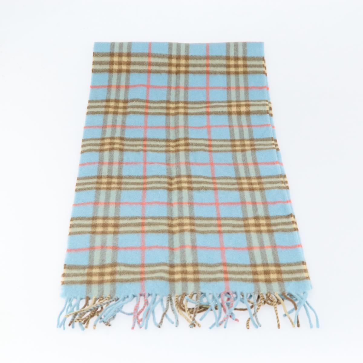 Burberrys Nova Check Scarf Cashmere Light Blue Auth am10659