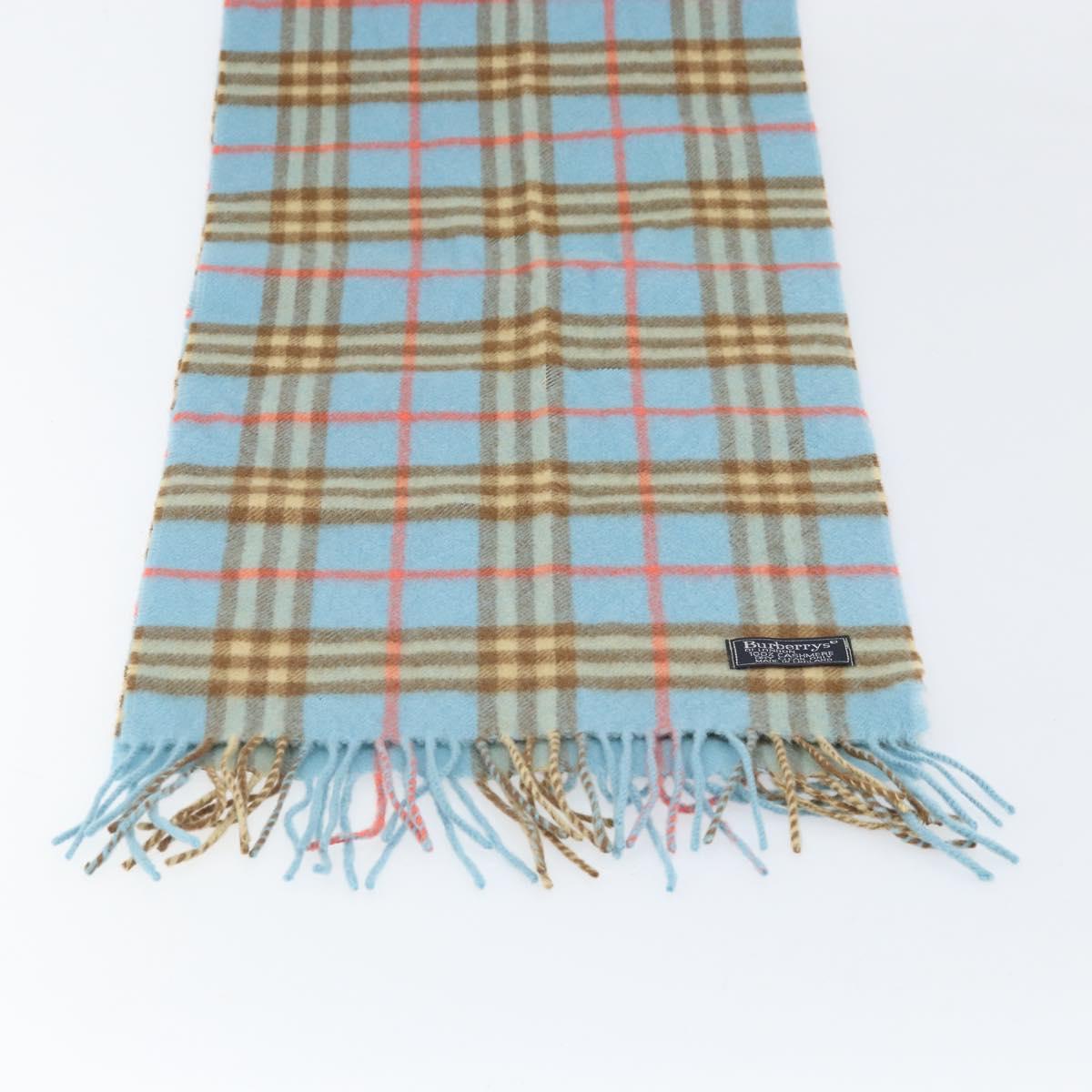 Burberrys Nova Check Scarf Cashmere Light Blue Auth am10659