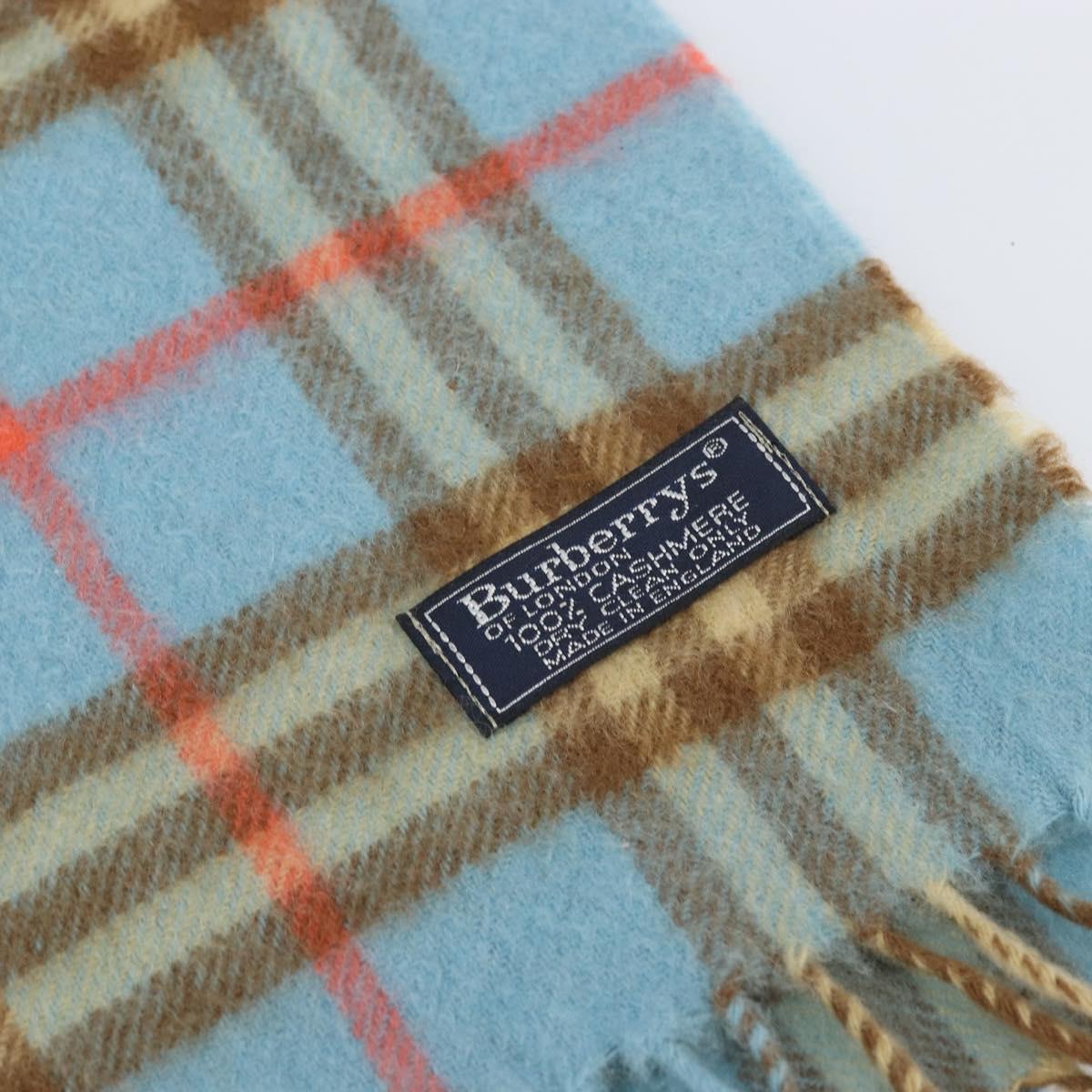 Burberrys Nova Check Scarf Cashmere Light Blue Auth am10659