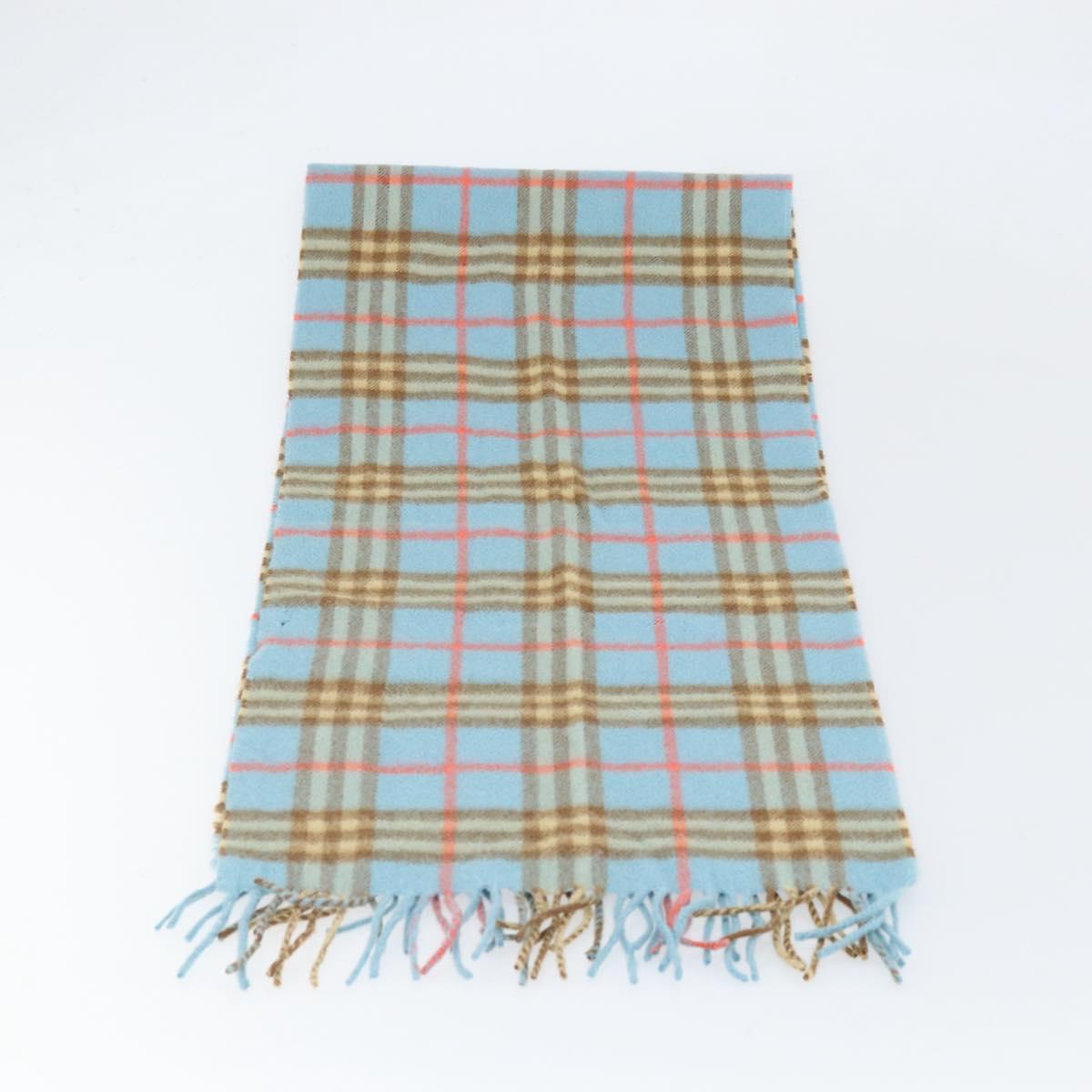 Burberrys Nova Check Scarf Cashmere Light Blue Auth am10659