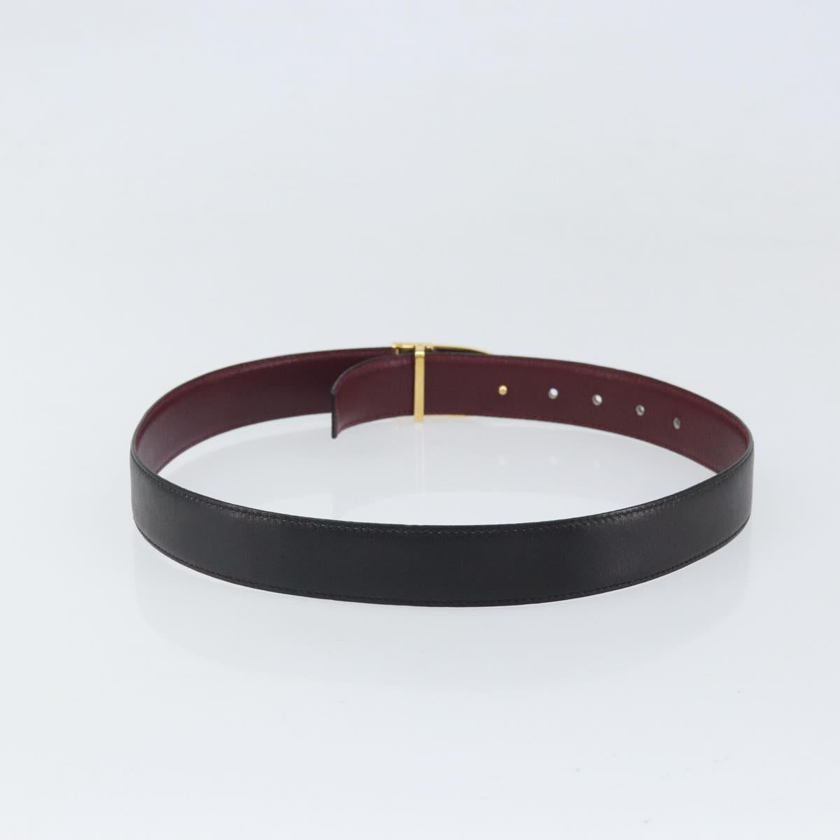 CELINE Horse Carriage Belt Leather 31.9"" Black Auth am10670