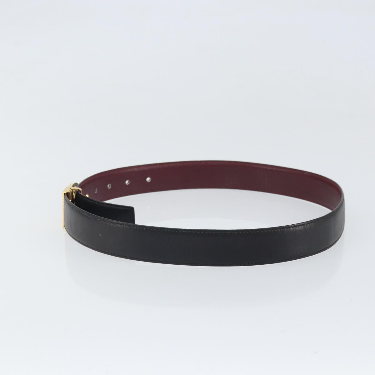 CELINE Horse Carriage Belt Leather 31.9"" Black Auth am10670