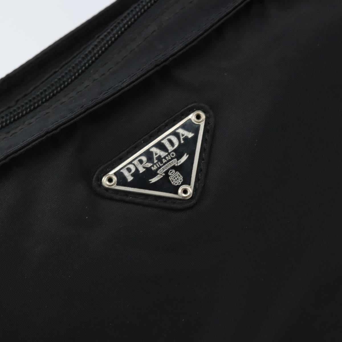 PRADA Shoulder Bag Nylon Black Silver Auth am10675