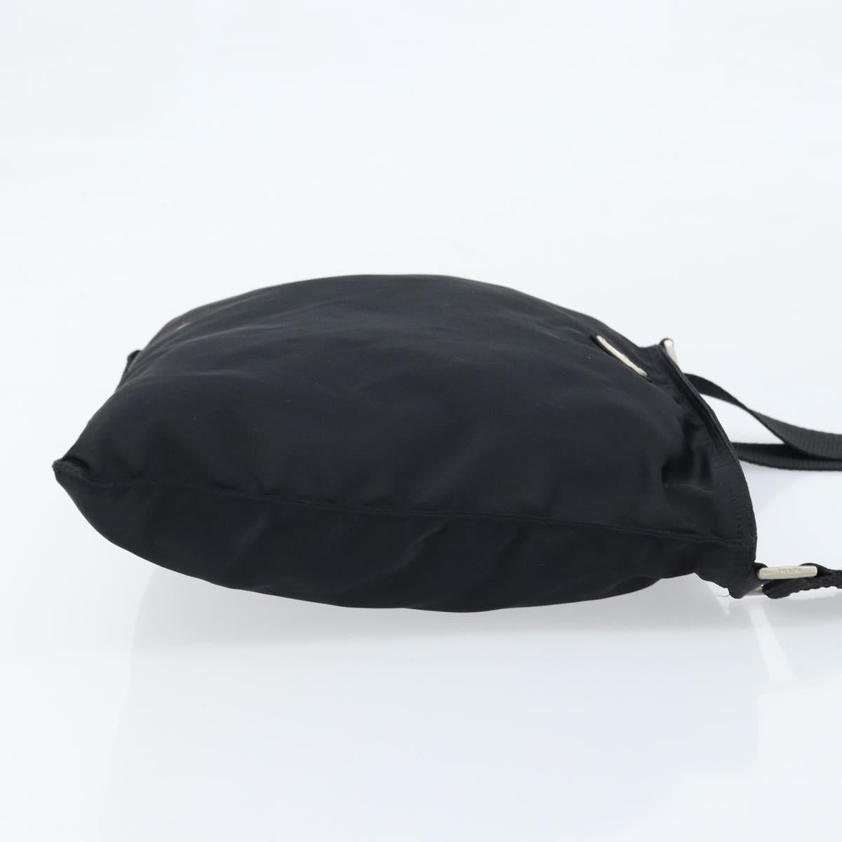 PRADA Shoulder Bag Nylon Black Silver Auth am10675