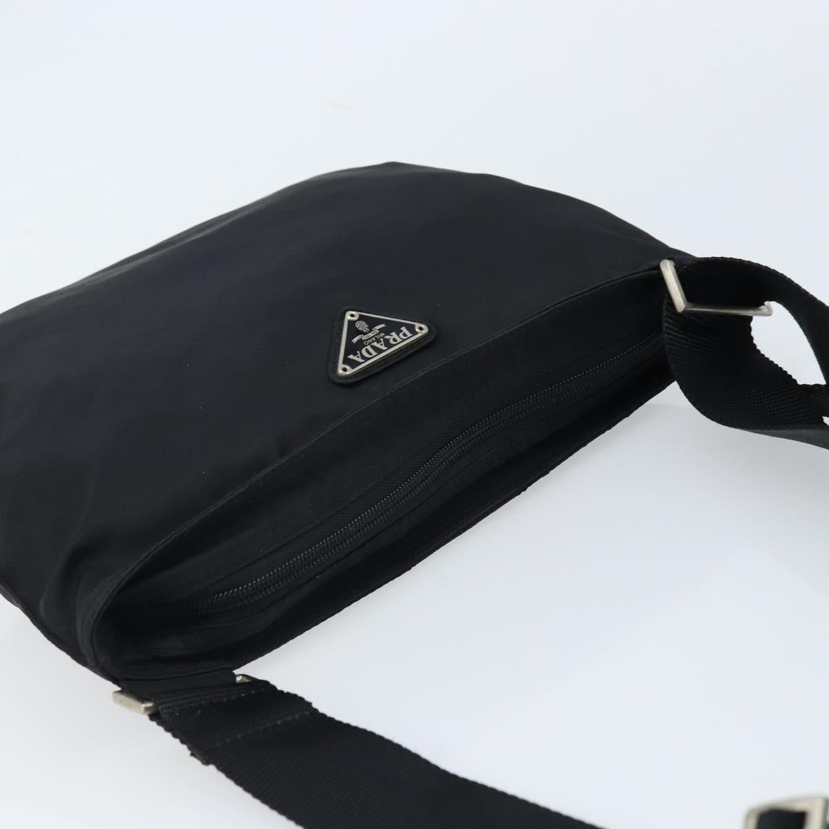 PRADA Shoulder Bag Nylon Black Silver Auth am10675