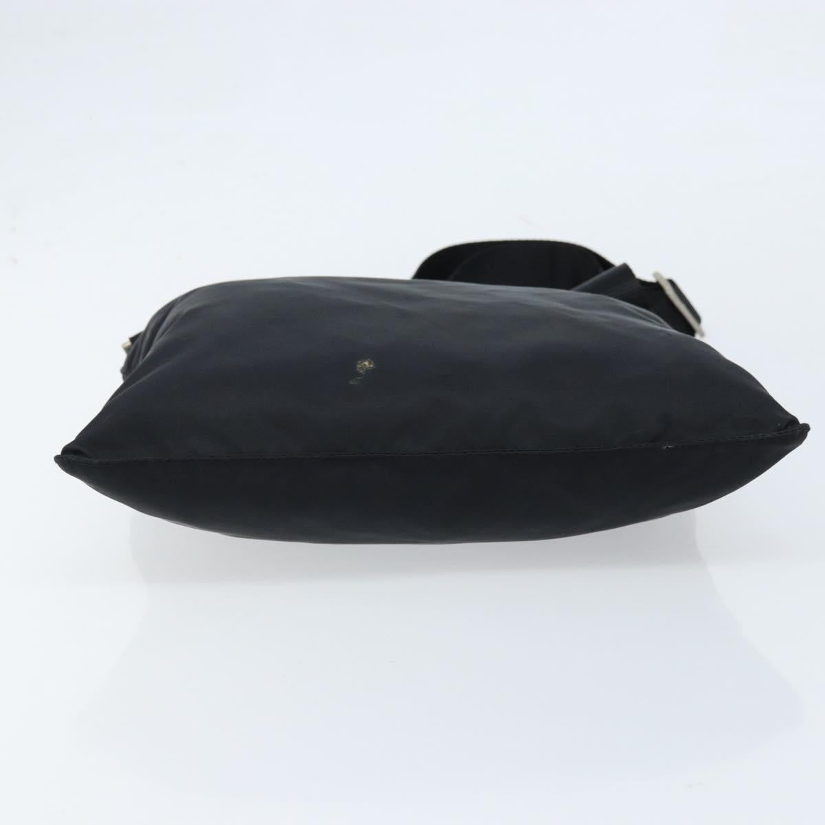 PRADA Shoulder Bag Nylon Black Silver Auth am10675