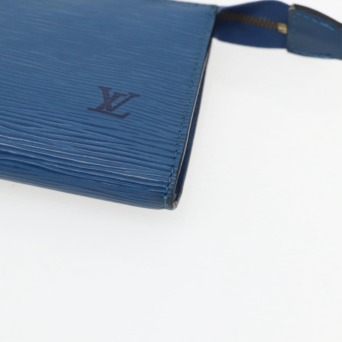 LOUIS VUITTON Epi Pochette Accessoires Pouch Blue M52985 LV Auth am10677