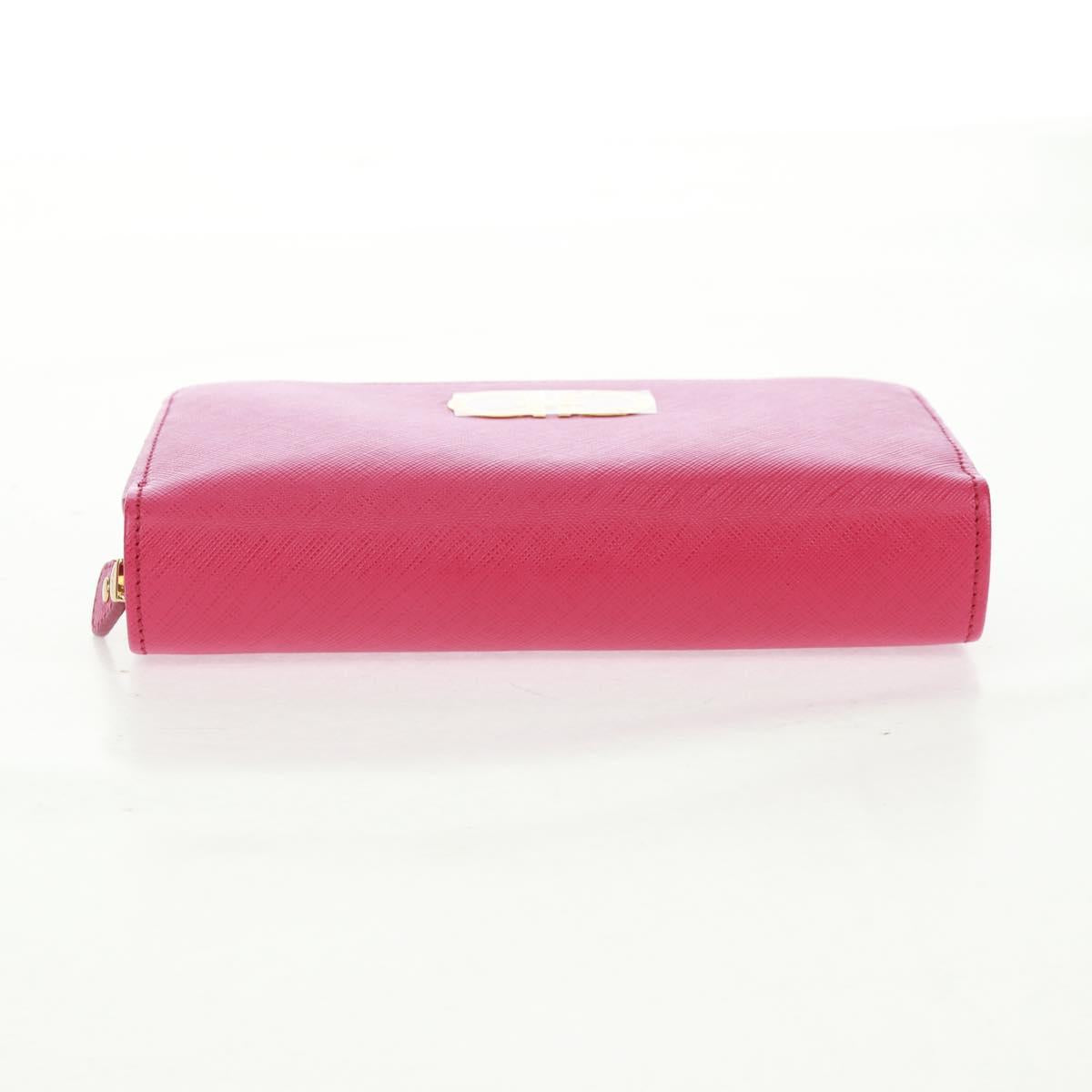 Salvatore Ferragamo Gancini Round Long Wallet Leather Pink Gold Auth am10679V