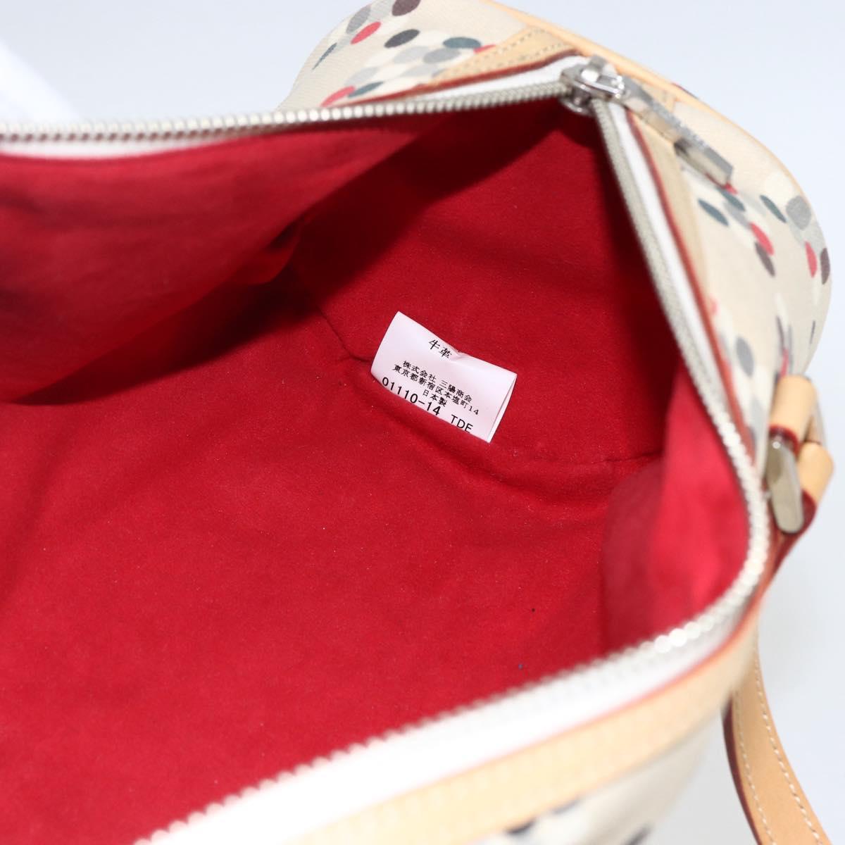 BURBERRY Blue Label Hand Bag Canvas Beige Silver Auth am10683