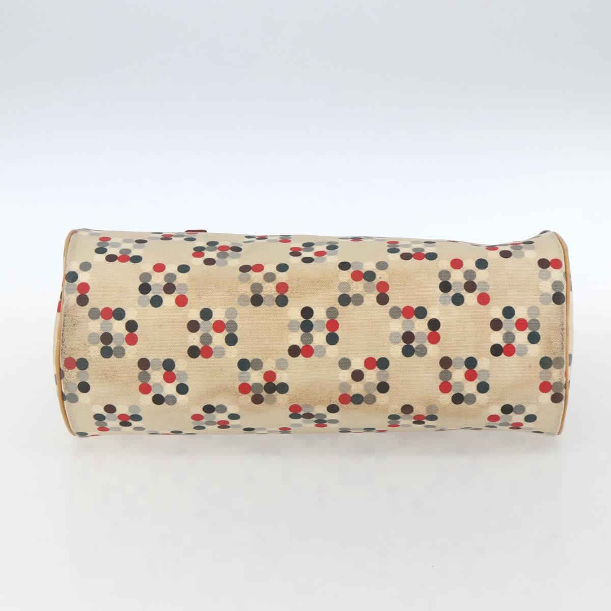 BURBERRY Blue Label Hand Bag Canvas Beige Silver Auth am10683