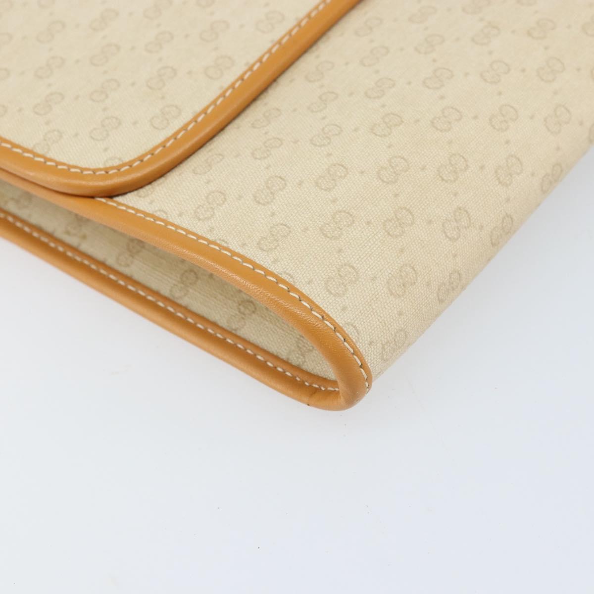 GUCCI Micro GG Supreme Shoulder Bag PVC Ivory Gold Auth am10690