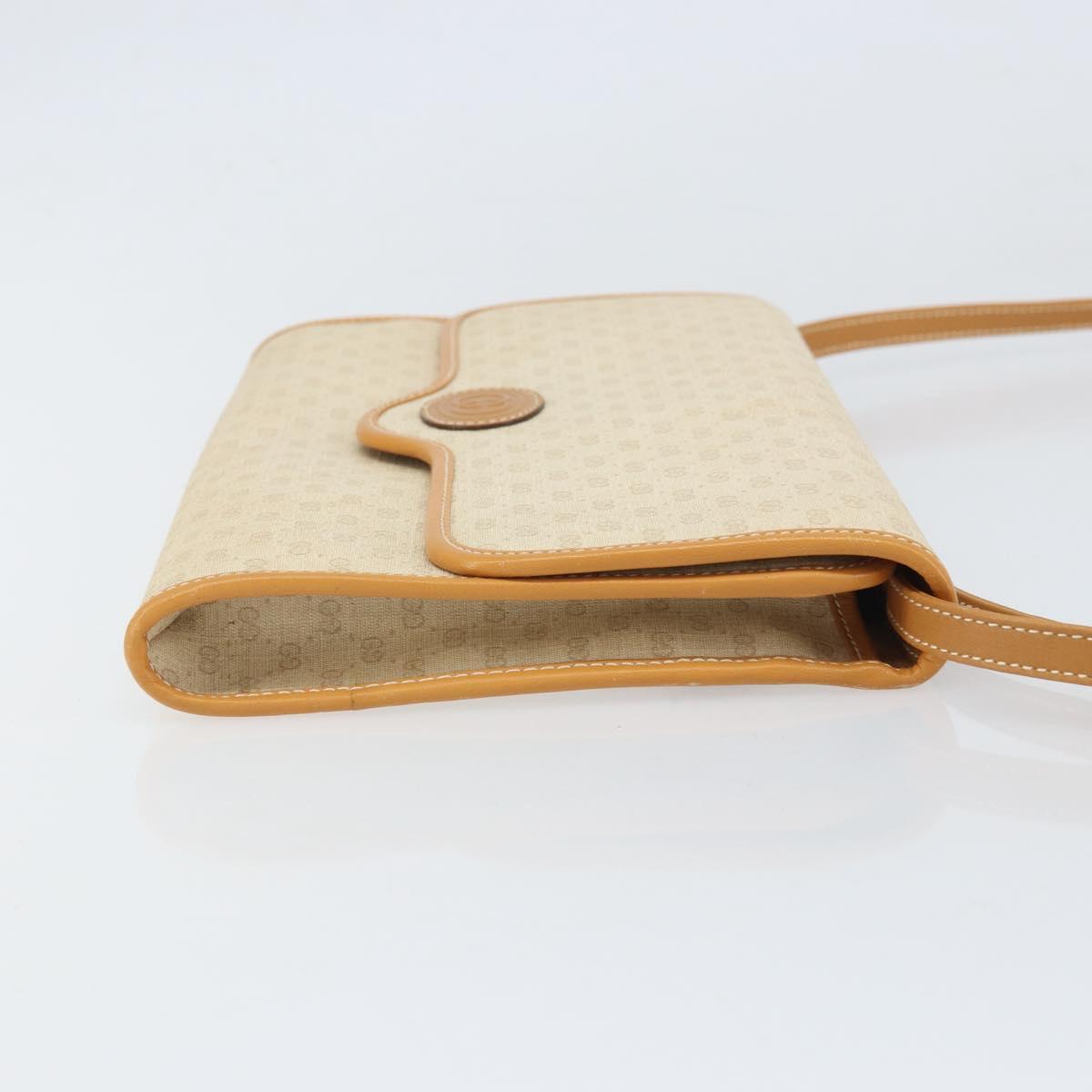 GUCCI Micro GG Supreme Shoulder Bag PVC Ivory Gold Auth am10690