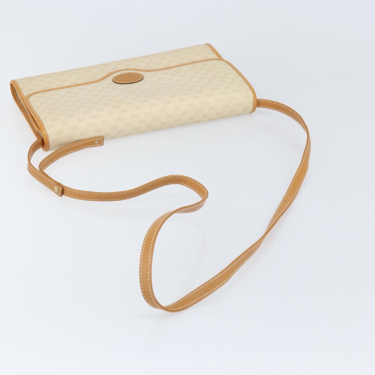 GUCCI Micro GG Supreme Shoulder Bag PVC Ivory Gold Auth am10690