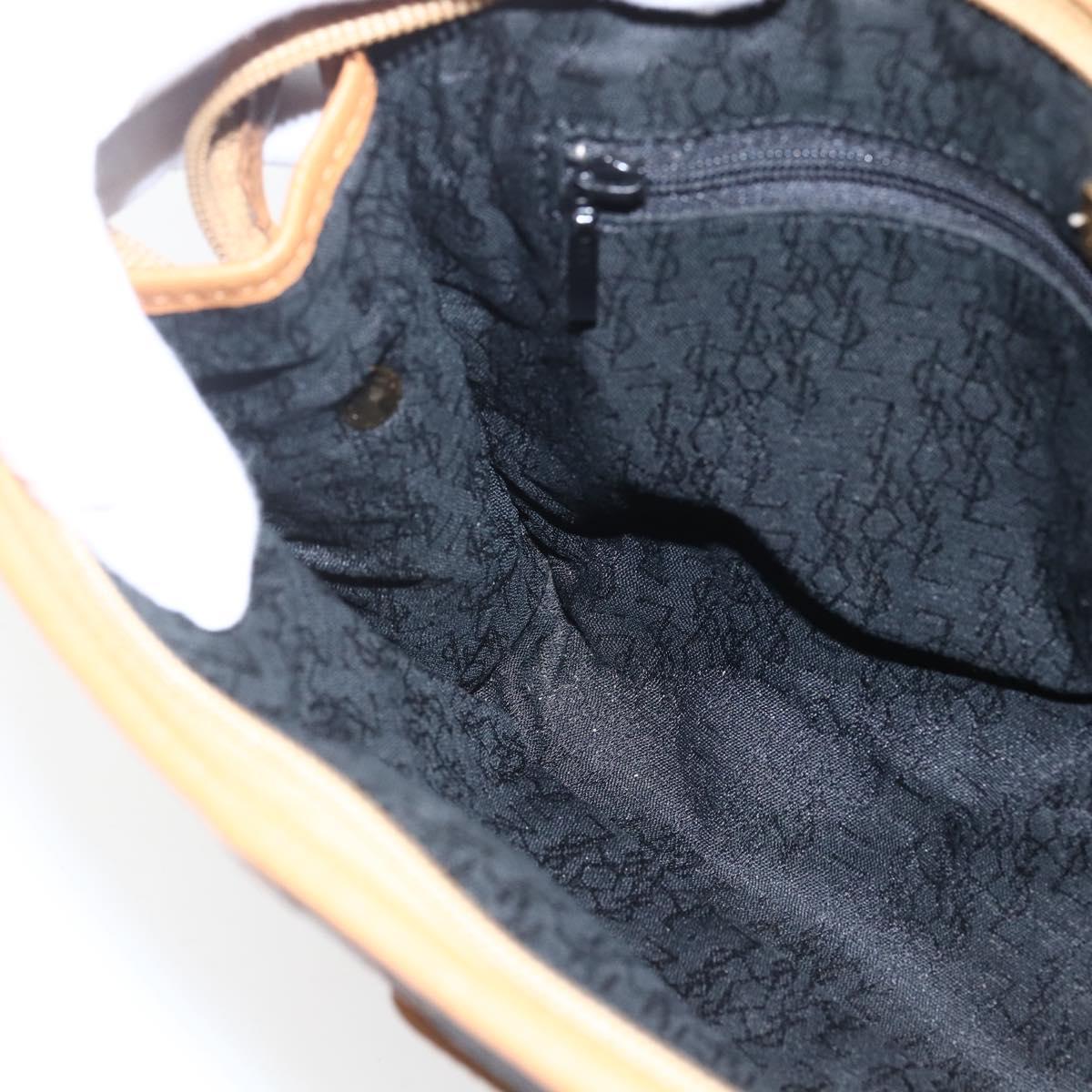 SAINT LAURENT Clutch Bag Leather Black Gold Auth am10700