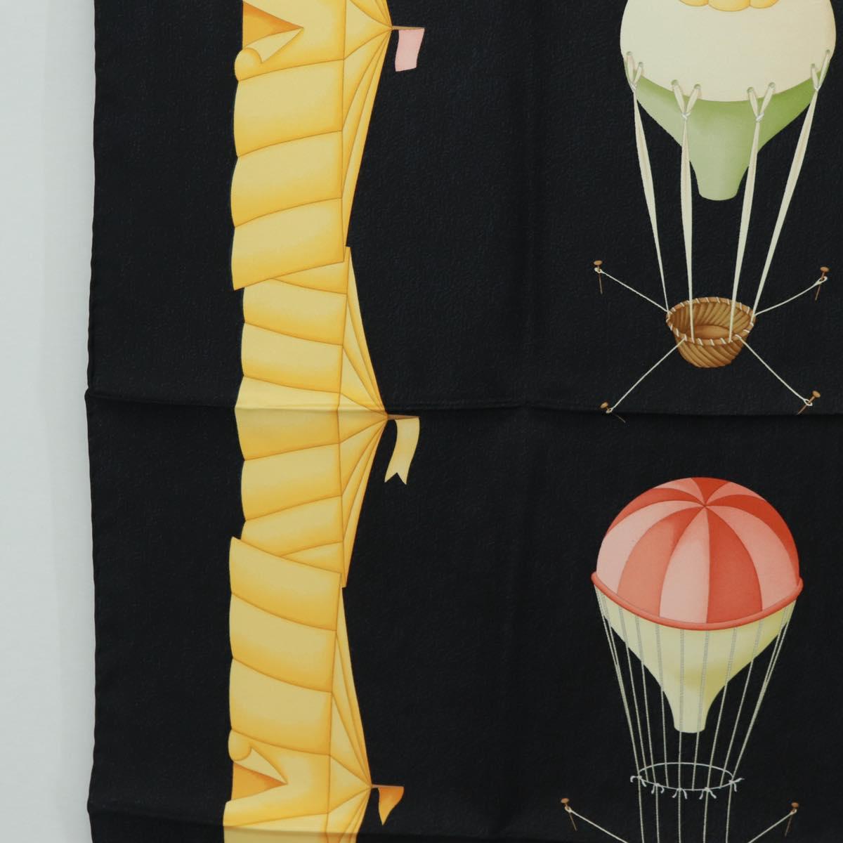 BVLGARI Scarf Silk Black Auth am10707V