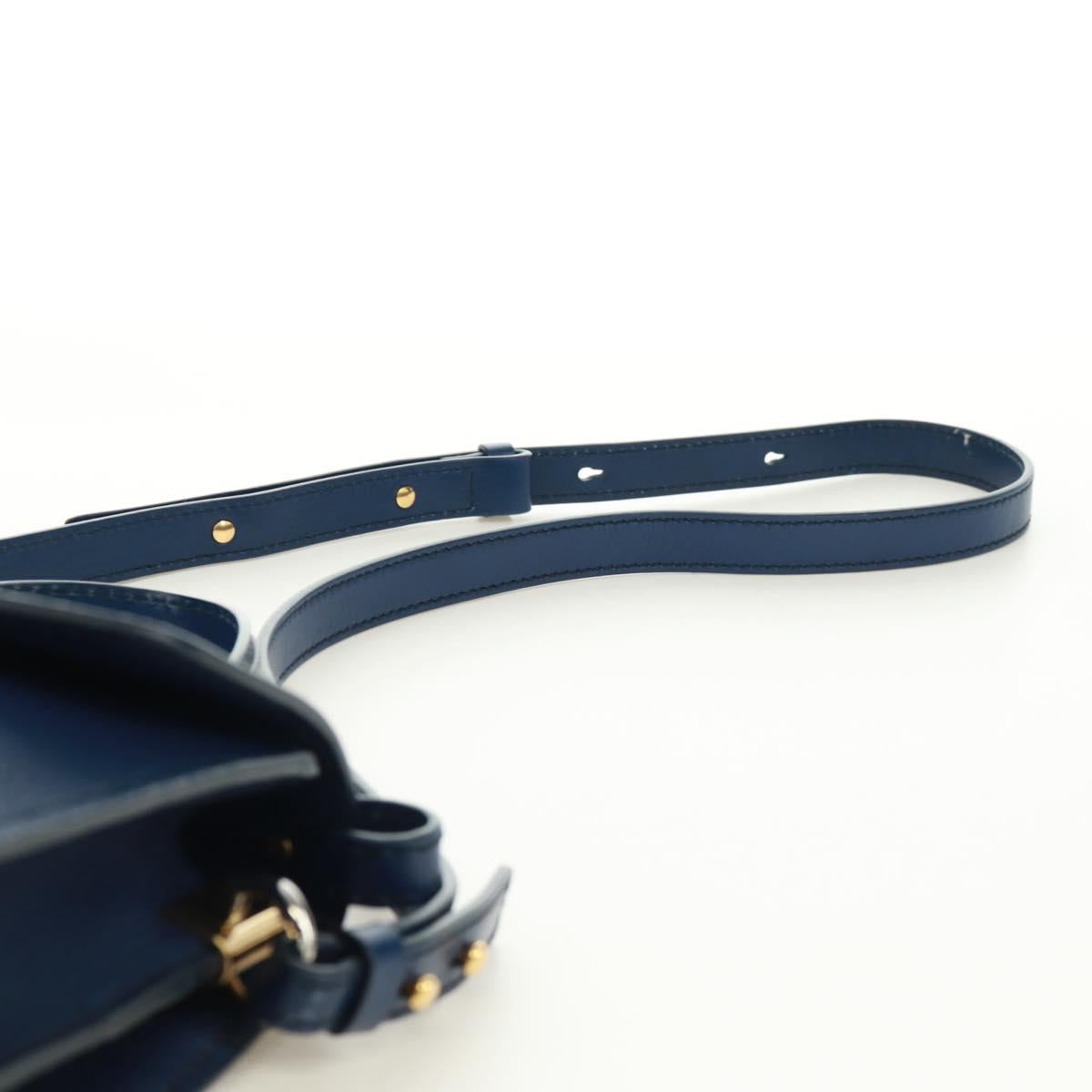 Chloe Abbey Smallday Hand Bag Leather 2way Blue Gold Silver Auth am10710V